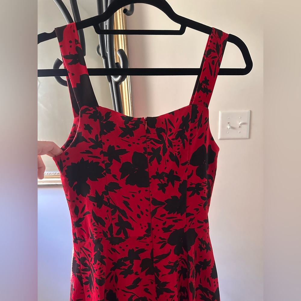 Ruby Rox Red and Black Floral Midi Swing Dress - Picture 13 of 16